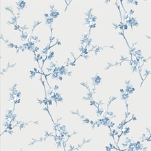 Cherry Blossom Light Blue Trail Wallpaper