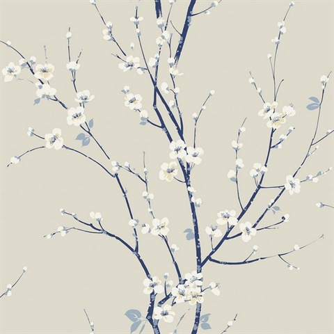 Cherry Branches Ink Wallpaper