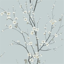 Cherry Branches Morning at Sea Wallpaper