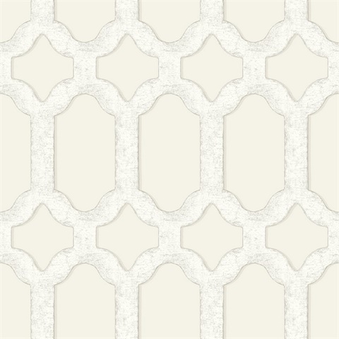 Chervil Cream Trellis Wallpaper