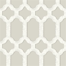 Chervil Light Grey Trellis Wallpaper