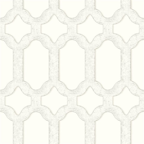 Chervil White Trellis Wallpaper