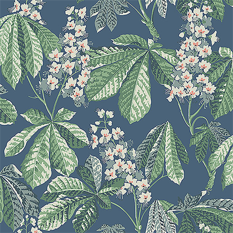 Chestnut Blossom Slate Floral Wallpaper