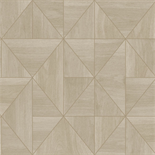 Cheverny Beige & Gold Geometric Wood Wallpaper