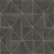 Cheverny Black & Gold Geometric Wood Wallpaper