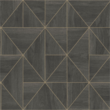 Cheverny Black &amp; Gold Geometric Wood Wallpaper