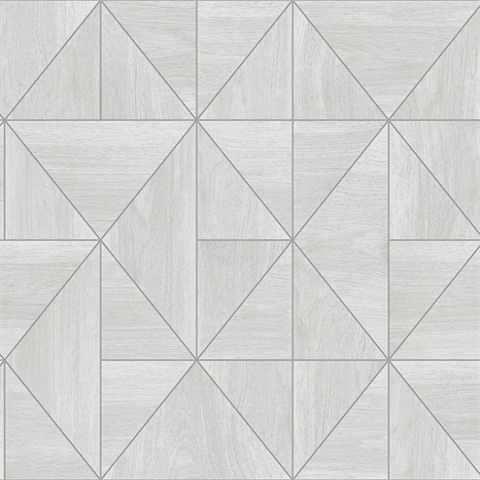 Cheverny Light Grey Geometric Wood Wallpaper