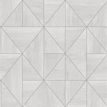 Cheverny Light Grey Geometric Wood Wallpaper