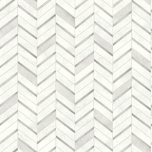 Chevron Marble Tile Tile Metallic Silver & Pearl Gray Peel and Stick W