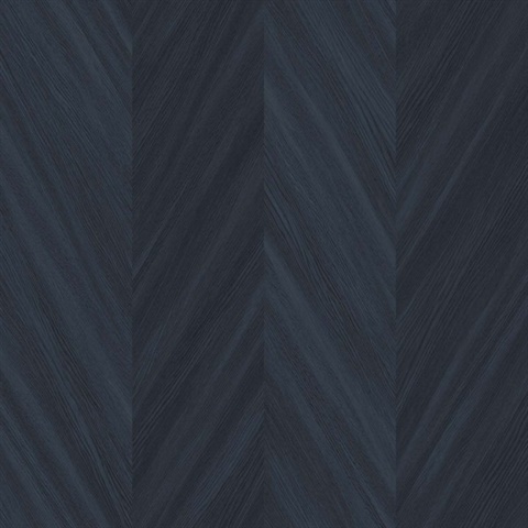 Chevron Wood 54 Baikal Navy Commercial Wallpaper