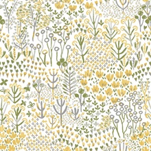 Chilton Yellow Floral Wildflowers Wallpaper