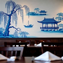 Chinese Willow Pattern Commercial Wallpaper