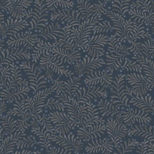 Chrysantha Navy Blue Berry Textured Branches Wallpaper