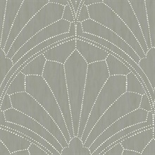 Cinder Gray and Ivory Commercial Scallop Wallpaper