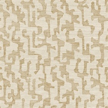 Cipher Chestnut Geometric Faux Grasscloth Wallpaper