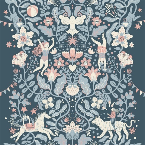 Cirkus Blue Wallpaper