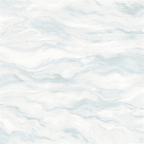 Cirrus Watercolor Blue Wave Wallpaper