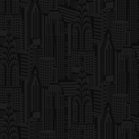 City Skyline Novelty Cosmic Black Peel and Stick Wallpaper