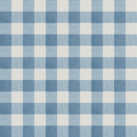 Claire Blue Gingham Wallpaper