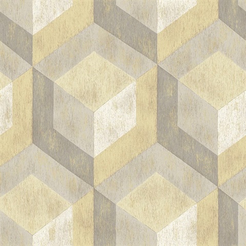 Clarabelle Beige Rustic Wood Tile Wallpaper