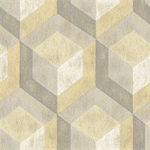 Clarabelle Beige Rustic Wood Tile Wallpaper