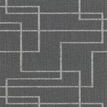 Clarendon Charcoal Geometric Faux Grasscloth Vinyl Wallpaper