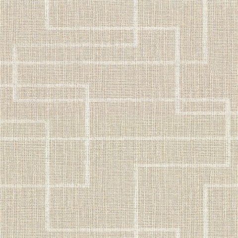 Clarendon Wheat Geometric Faux Grasscloth Vinyl Wallpaper