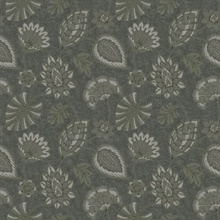 Silver Grey Classic Floral Leaf Wallpaper