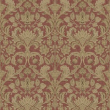 Red Classical Damask Wallpaper