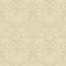 Beige Classical Damask Wallpaper