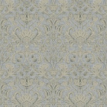 Silver Grey Classical Damask Wallpaper