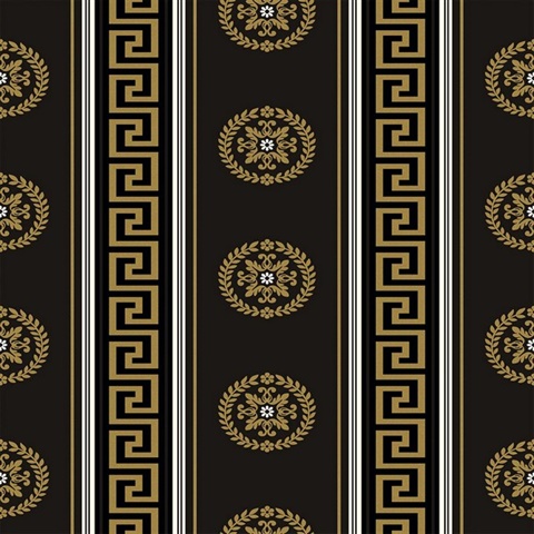 Classico Oro Modern Greek Key Medallion Wallpaper