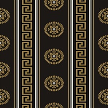 Classico Oro Modern Greek Key Medallion Wallpaper