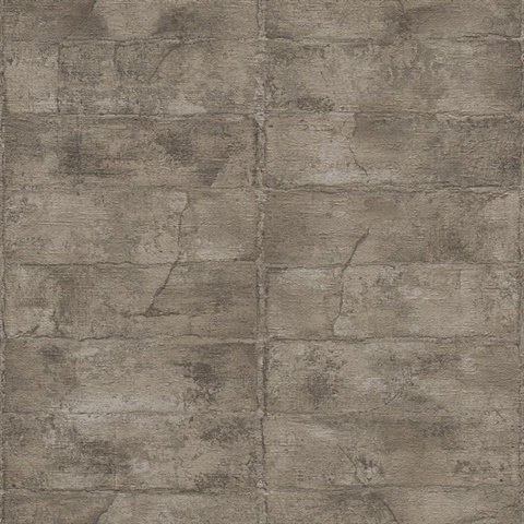 Clay Dark Grey Textured Brick Wallpaper