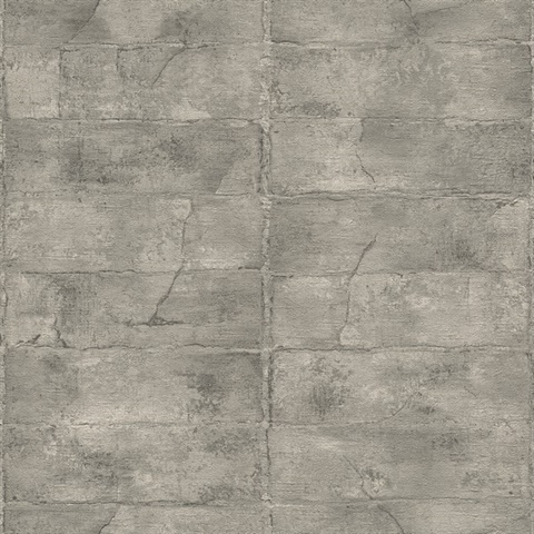 Clay Grey Textured Brick Wallpaper