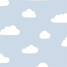 Clouds Greyish Blue Wallpaper