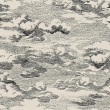 Clouds Illustration Beige & Black Peel and Stick Wallpaper