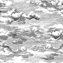 Clouds Illustration Black Peel and Stick Wallpaper