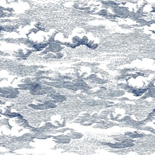 Clouds Illustration Blue Peel and Stick Wallpaper