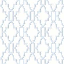 Coastal Lattice Geometric Hampton Blue Peel and Stick Wallpaper
