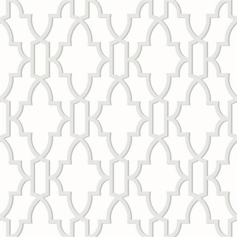 Coastal Lattice Geometric Harbor Mist Peel and Stick Wallpaper
