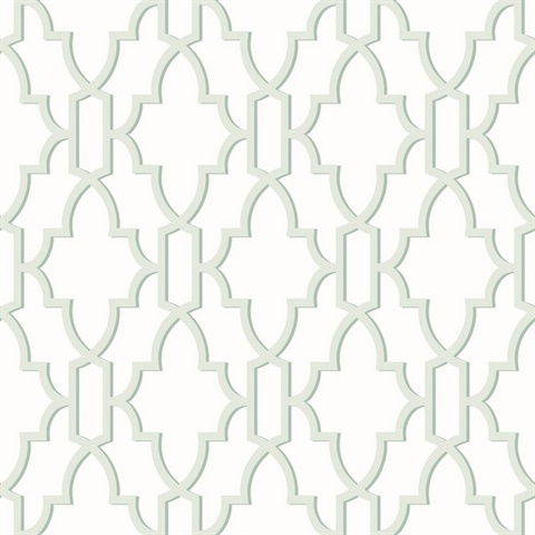 Coastal Lattice Geometric Seaglass Peel and Stick Wallpaper