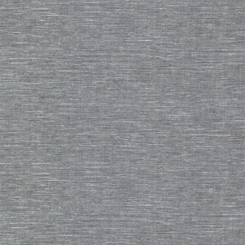 Cogon Slate Faux Linen Textured Wallpaper