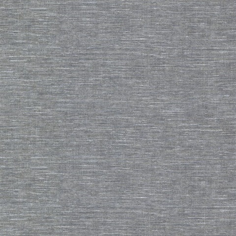 Cogon Slate Faux Linen Textured Wallpaper