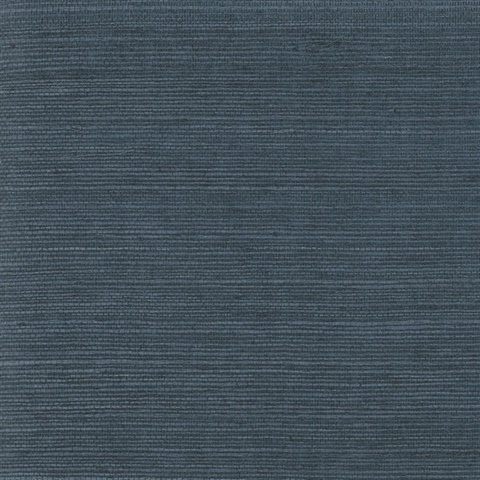 Colcord Navy Sisal Natural Grasscloth Wallpaper