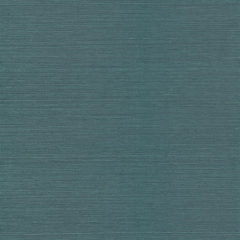 Colcord Teal Sisal Natural Grasscloth Wallpaper