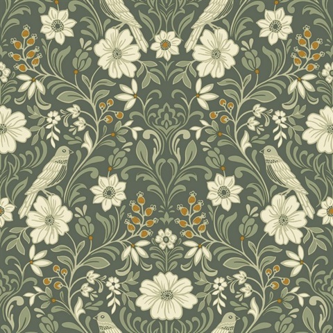 Colette Olive Green Wallpaper
