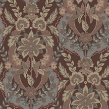 Collins Plum Damask Wallpaper
