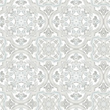 Concord Aqua Medallion Mosiac Tile Wallpaper