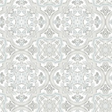 Concord Aqua Medallion Mosiac Tile Wallpaper